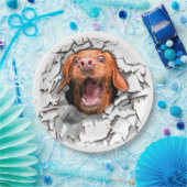Funny dog gezicht papieren bordje (Feest)