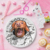 Funny dog gezicht papieren bordje (Feest)