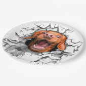 Funny dog gezicht papieren bordje (Gekanteld)