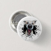 Funny dog gezicht ronde button 3,2 cm (Voorkant /achterkant)