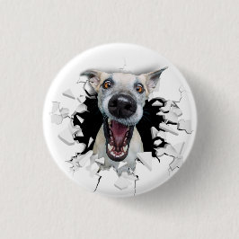 Funny dog gezicht ronde button 3,2 cm