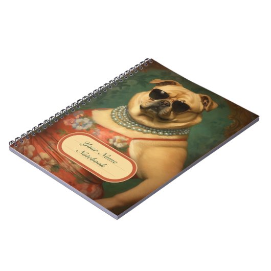  Funny Dog Glam Lady Spiral Notitieboek (Linkerzijde)