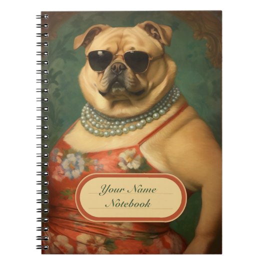  Funny Dog Glam Lady Spiral Notitieboek (Voorkant)