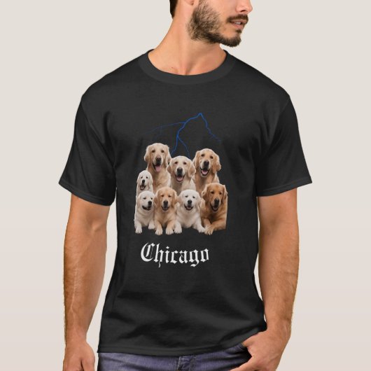 Funny Dog Golden Retriever Bootleg Chicago Illinoi T-shirt (Voorkant)