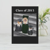 Funny Dog Graduation Party Invitation Kaart (Staand voorkant)