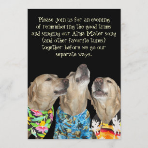 Funny Dog Graduation Party Invitation Kaart