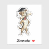 Funny Dog Graduation Sticker (Vel)