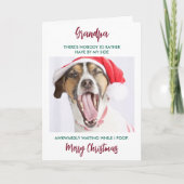 Funny Dog Granddog Pet met kerstfoto Feestdagen Kaart (Voorkant)
