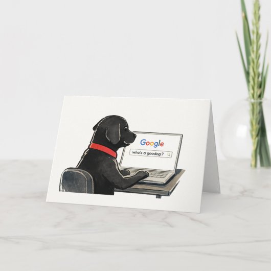 Funny Dog Greeting Card | Who’s a Goodog? Kaart (Voorkant)