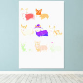 Funny Dog Groomer, penseel je hond-groomartikel Canvas Afdruk (Insitu (Houten vloer))