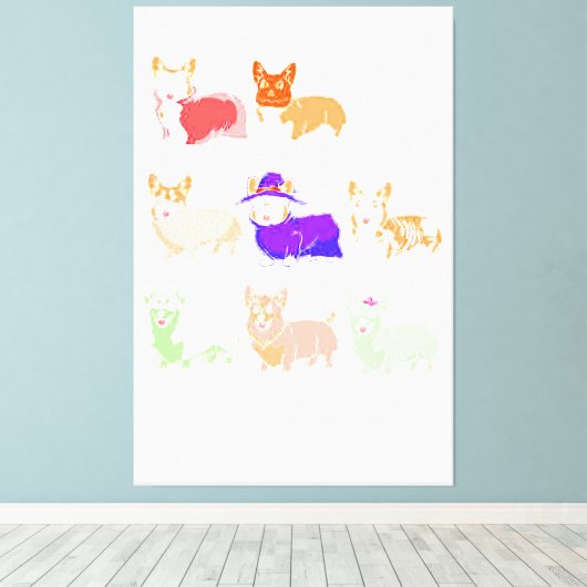 Funny Dog Groomer, penseel je hond-groomartikel Canvas Afdruk (Insitu (Houten vloer))