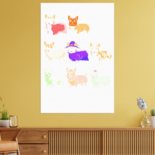 Funny Dog Groomer, penseel je hond-groomartikel Canvas Afdruk (Insitu (Woonkamer))