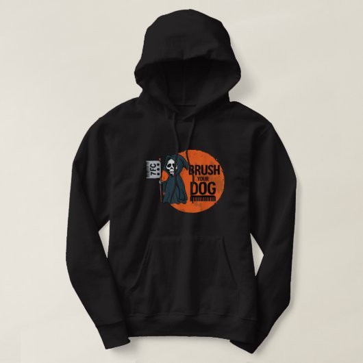 Funny Dog Groomer, penseel je hond-groomartikel Hoodie (Design voorkant)