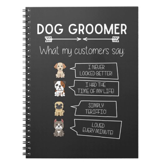 Funny Dog Grooming Humoureuze Puppy Groomer Fun Notitieboek (Voorkant)