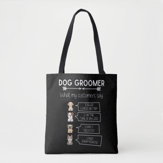 Funny Dog Grooming Humoureuze Puppy Groomer Fun Tote Bag (Voorkant)