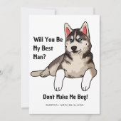 Funny Dog Groomsmen Voorstel Wil je mijn bruidegom Kaart (Voorkant)