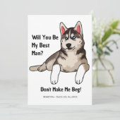 Funny Dog Groomsmen Voorstel Wil je mijn bruidegom Kaart (Staand voorkant)