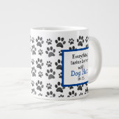 Funny Dog Hair Quote | Dog Paw Grote Koffiekop (Voorkant rechts)