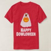 Funny Dog Halloween Ghost Costume Happy Bowloween T-shirt (Design voorkant)