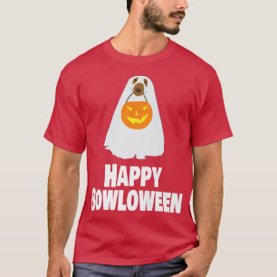 Funny Dog Halloween Ghost Costume Happy Bowloween T-shirt
