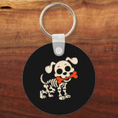 Funny Dog Halloween Skeleton Costume Soky Season  Sleutelhanger (Voorkant)