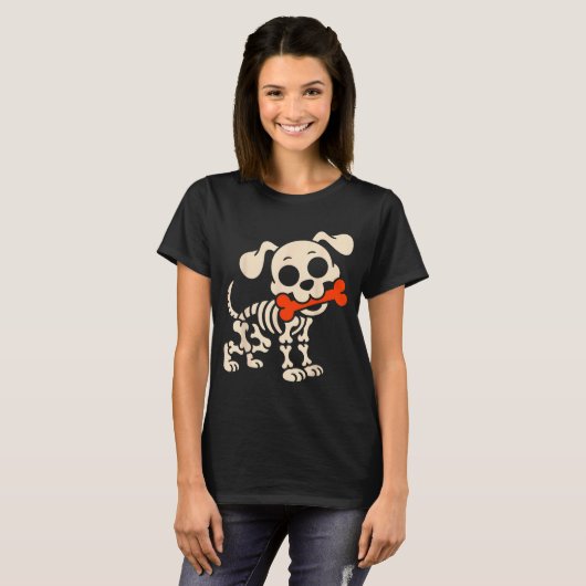 Funny Dog Halloween Skeleton Costume Soky Season  T-shirt (Voorkant volledig)