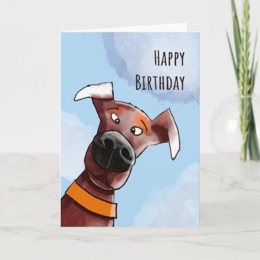 Funny Dog. Happy Birthday. Kaart (Voorkant)