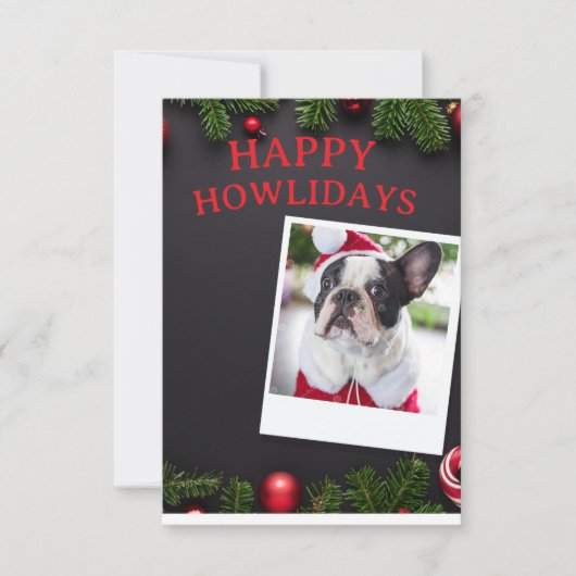 Funny Dog Happy Howlidays Christmas Card Kaart (Voorkant)