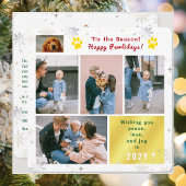 Funny Dog Happy Pawlidays Peace Love Joy 5 Photos  Feestdagenkaart