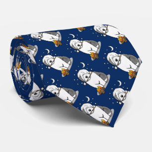 Funny Dog Hiker Camper Old English Sheepdog Gray 1 Stropdas