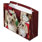 Funny Dog Holiday kerstcadeau Groot Cadeauzakje (Achterkant Gekanteld)