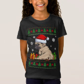 Funny Dog houdt van Cute Pug Santa Hat Oegenkerstm T-shirt (Voorkant)