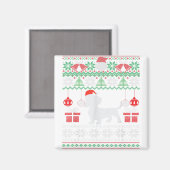 Funny Dog houdt van Dachshund Santa Hat Ugly Chris Magneet (Voorkant / Achterkant)