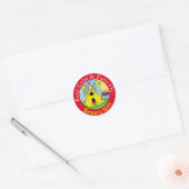 Funny Dog HUH, verjaardagsfeest Ronde Sticker (Envelop)