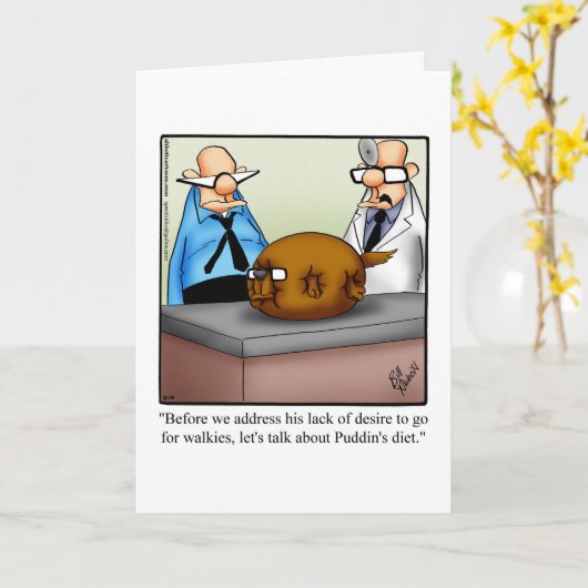 Funny Dog Humor Blank Wenskaart Spectickles Kaart (Gele Bloem)