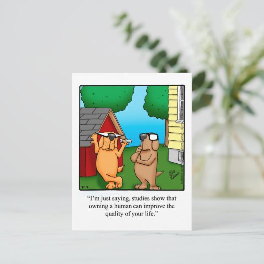 Funny Dog Humor Briefkaart (Staand voorkant)