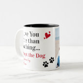 Funny Dog I Love You Valentijnsdag Custom Foto Tweekleurige Koffiemok (Voorkant links)