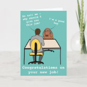 Funny dog illustratie feliciteert nieuwe werkwagon kaart (Voorkant)
