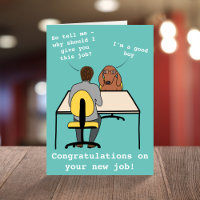 Funny dog illustratie feliciteert nieuwe werkwagon