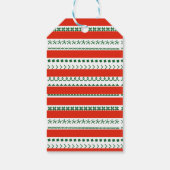 Funny Dog in Elf Pet & Sjaal Rood Groen Kerstfeest Cadeaulabel (Achterkant)