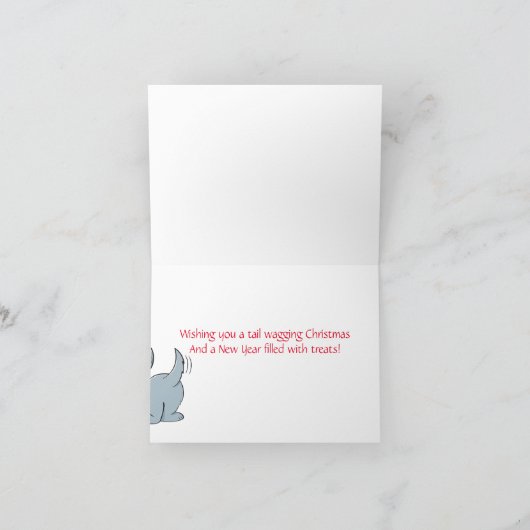Funny Dog in Rudolph Nose Kerstfeestelijke kaart (Binnen)