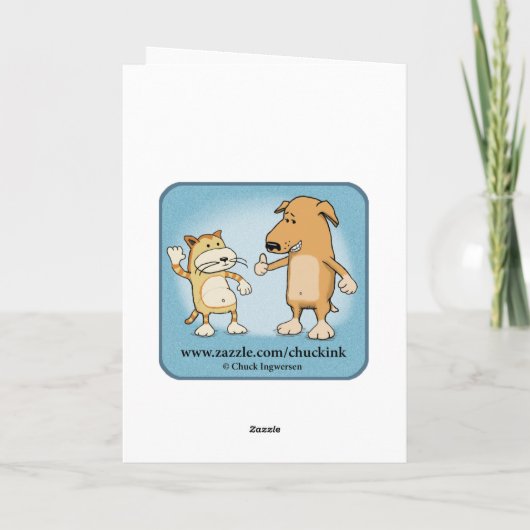 Funny Dog in Shade Birthday Kaart (Achterkant)