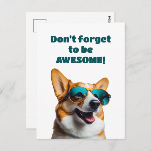 Funny Dog in zonnebrillen Vergeet niet Geweldige t Briefkaart (Voorkant / Achterkant)