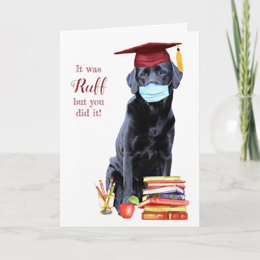 Funny Dog It Was Ruff Afstuderen Gefeliciteerd Kaart (Voorkant)