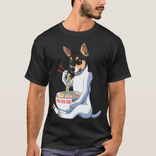 Funny Dog Japanse Kawaii Ramen Rat Terrier T-shirt