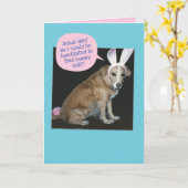 Funny Dog - Jezus stierf dus Dog kan paashaas zijn Kaart (Gele Bloem)