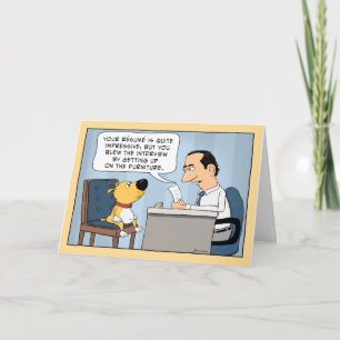 Funny Dog Job Interview Happy Birthday Kaart