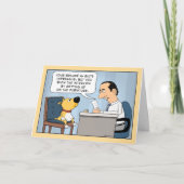 Funny Dog Job Interview Happy Birthday Kaart (Voorkant)