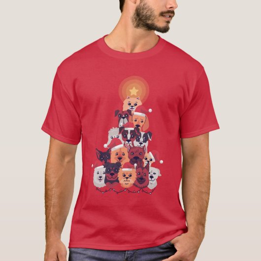 Funny DOG-kerstboom - Adoptie reddingsboot T-shirt (Voorkant)
