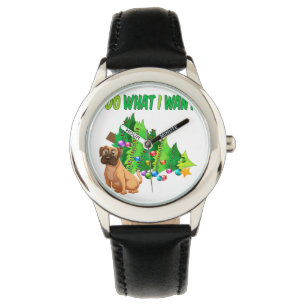 Funny Dog-kerstboxer Dog ik doe wat ik wil Horloge